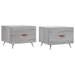 vidaXL Tables basses 2 Pièces sonoma gris 50x50x40 cm bois d'ingénierie