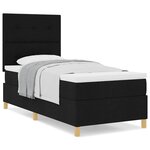 vidaXL Lit à ressorts avec matelas Noir 100 x 200 cm tissu