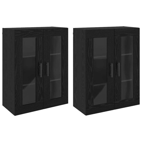 vidaXL Armoires Murailles 2 Pièces Chêne noir 69 5 x 34 x 90 cm
