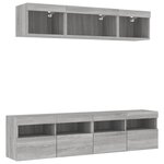 vidaXL Unités murales TV avec LED 5 Pièces gris sonoma bois d'ingénierie