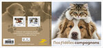 Collector 4 timbres - Chiens et chats - Hiver - Lettre Verte