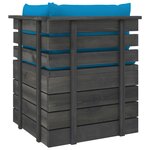 vidaXL Canapé palette de jardin 2 places avec coussins Bois de pin