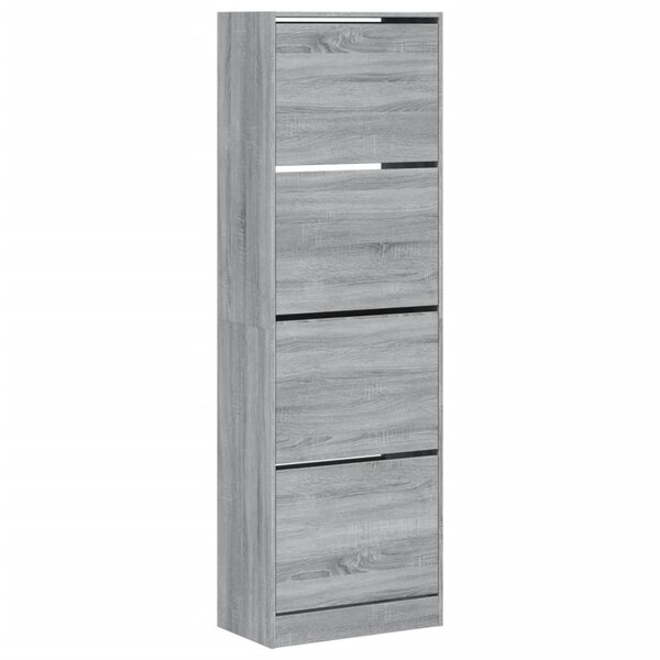 vidaXL Armoire à chaussures 4 tiroirs rabattables sonoma gris