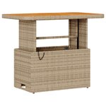 vidaXL Ensemble de Salle à Manger de Jardin 3 Pièces avec Coussins Beige Rattan Synthétique Acacia