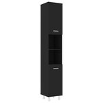 vidaXL Armoire de salle de bain Noir 30x30x179 cm Bois d'ingénierie