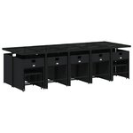 vidaXL Ensemble à manger de jardin 15 Pièces coussins noir résine tressée