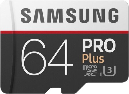 Carte mémoire Micro Secure Digital (micro SD) Samsung 64 Go Pro Plus SDXC Class 10 avec adaptateur