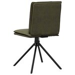 vidaXL Chaises à manger lot de 4 vert armée similicuir daim