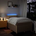 vidaXL Sommier à lattes de lit avec matelas crème 120x190 cm tissu