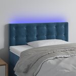vidaXL Tête de lit à LED Bleu foncé 100x5x78/88 cm Velours