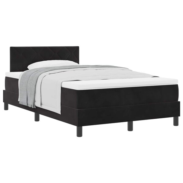 vidaXL Lit à ressorts avec matelas Noir 120 x 190 cm Velours