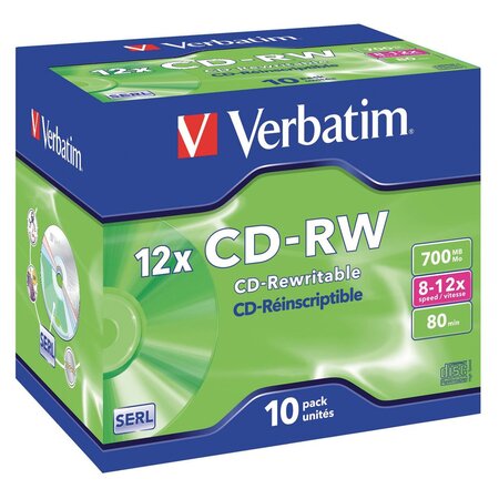 CD-RW - 700MB - 8/12X - Boîtier standard - Boîte de 10