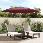 vidaXL Parasol de jardin avec mât en bois rouge bordeaux 299x240 cm