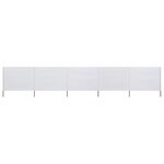 vidaXL Paravent 5 panneaux Tissu 600 x 120 cm Blanc sable