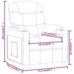 vidaXL Fauteuil inclinable électrique Rouge bordeaux Tissu