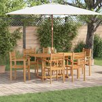 vidaXL Ensemble de salle à manger pour jardin 7 Pièces Marron