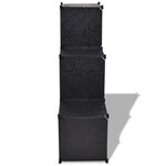 vidaXL Organisateur de rangement cube avec 6 compartiments Noir