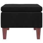 vidaXL Tabouret avec pieds en bois Noir Velours