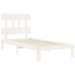 vidaXL Cadre de lit sans matelas blanc bois de pin massif
