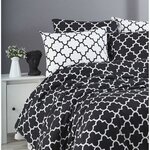 Parure de lit - housse de couette 220 x 240 + 2 taies d'oreiller 60 x 60 coton renforcé - Noir