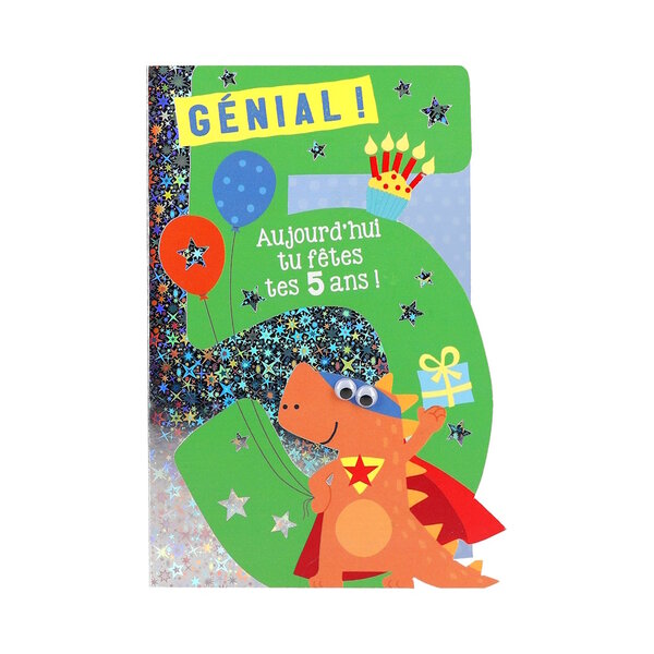 Carte De Voeux - Anniversaire - Génial ! Aujourd'hui tu fêtes tes 5 ans !