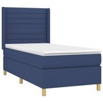 vidaXL Sommier à lattes de lit matelas et LED Bleu 80x200cm Tissu