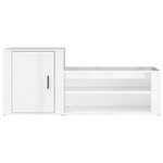 vidaXL Armoire à chaussure Blanc brillant 130x35x54 cm Bois ingénierie
