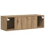 vidaXL Meuble TV mural chêne artisanal 100x30x30 cm bois d'ingénierie