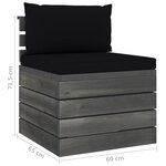 vidaXL Salon palette de jardin 3 Pièces avec coussins Bois de pin massif