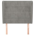 vidaXL Tête de lit avec oreilles Gris clair 103x23x118/128 cm Velours
