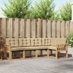 vidaXL Ensemble de canapés d'extérieur 5 Pièces Blanc et Beige