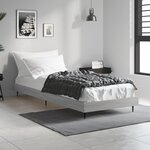 vidaXL Cadre de lit sonoma gris 75x190 cm bois d'ingénierie