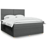 vidaXL Sommier à lattes de lit avec matelas Gris foncé 180x200cm Tissu