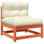 vidaXL Canapé de jardin sans accoudoirs avec coussins et repose-pieds