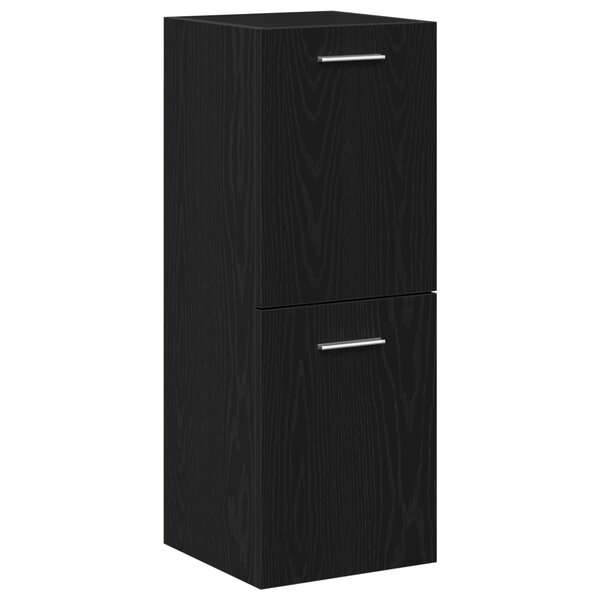 Armoire de Salle de Bain Murale vidaXL en Chêne Noir 30x30x80 cm en Bois