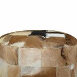 vidaXL Pouf cuir de chèvre Rond 50 x 50 x 45 cm