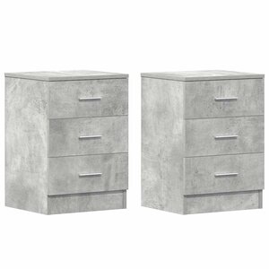 vidaXL Tables de chevet 2 Pièces Gris béton 38x35x56 cm Bois d'ingénierie