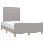 vidaXL Cadre de lit avec tête de lit gris clair 120x190 cm tissu
