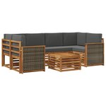 vidaXL Ensemble de canapés d'extérieur 7 Pièces Naturel et Anthracite
