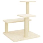 vidaXL Arbre à chat avec griffoirs en sisal crème 61 cm