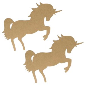 2 silhouettes en bois mdf licorne 25 5 cm
