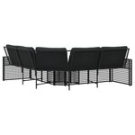 vidaXL Canapé de jardin et coussins et repose-pied en forme de L rotin