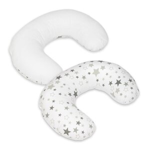 Coussin appui-tête Etoiles grises et blanches sur fond blanc blanc