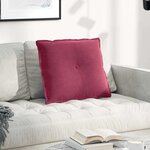 vidaXL Coussin de Dos Bordeaux 60 x 50 cm Tissu en velours côtelé
