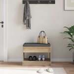 vidaXL Banc d'entrée avec coussin Chêne Sonoma 63 x 38 x 45 cm