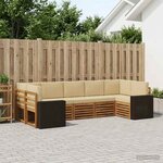 vidaXL Ensemble de canapés d'extérieur 7 pc Naturel et Beige Polyester