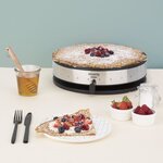 HKOENIG KREP29 Crêpière 33cm - Température jusqu'à 230°C - 1300W - Revêtement anti-adhésif - Témoin de chauffe - Bandeau Inox