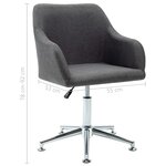 vidaXL Chaise pivotante à manger gris foncé tissu