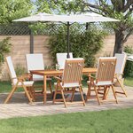 vidaXL Chaise de jardin 6 Pièces Marron 57 x 71.5 x 104cm Teck massif