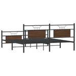 vidaXL Cadre de lit en métal sans matelas chêne marron 160x200 cm